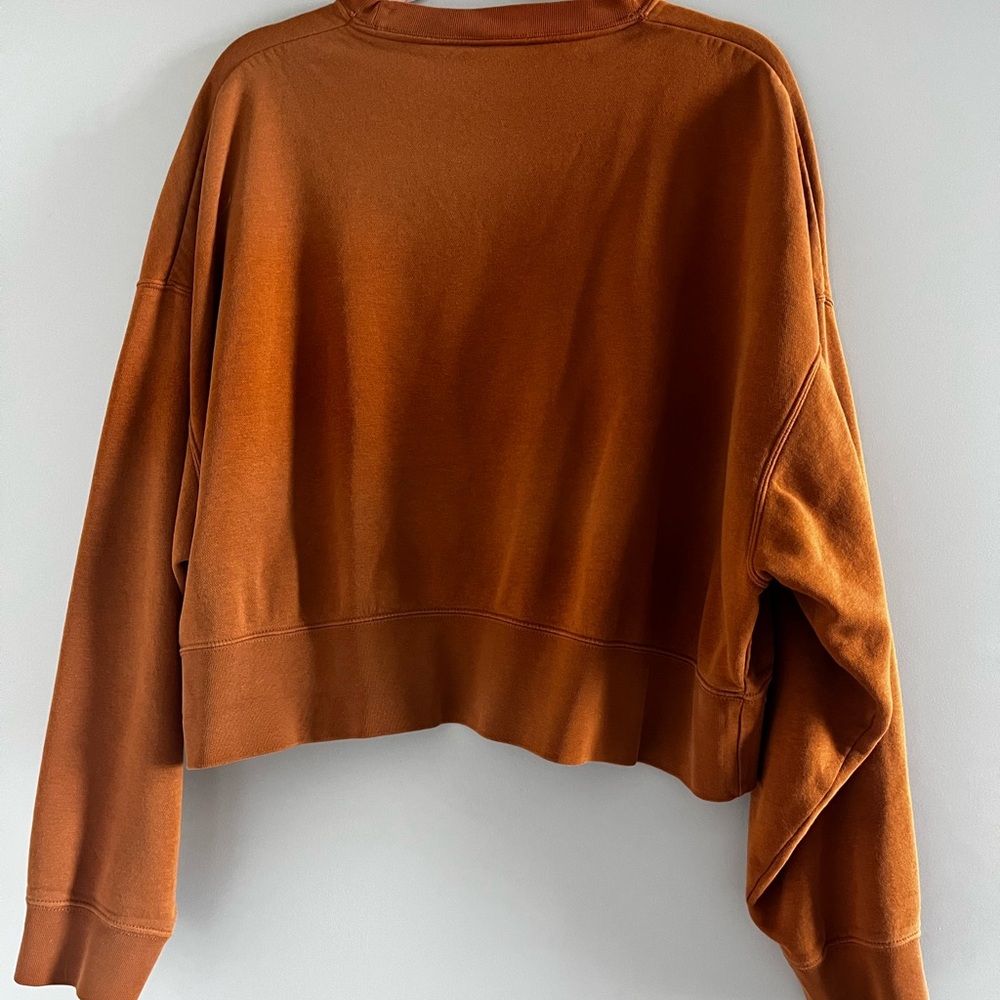 Nike Women’s Cropped Crewneck Sweatshirt - burnt orange color - Picture 2 of 3